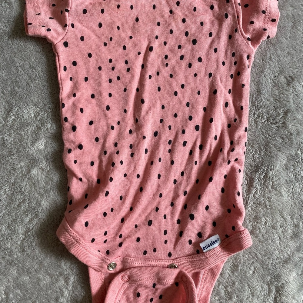 Pink Polka Dot Baby Onesie